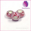 Fashion leaves crystal large hole glass beads for jewelry making